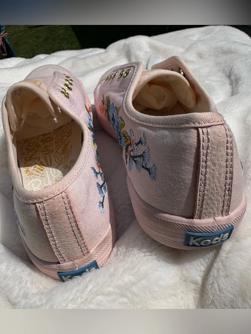 Keds x Rifle Paper Co Floral Embroidered Platform Sneakers Size 8.5 Canvas Shoes